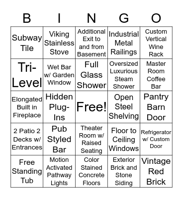 Builder Bingo  Bingo Card