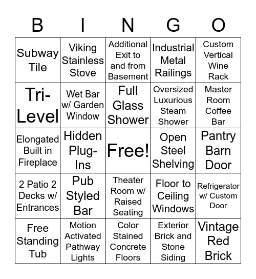 Builder Bingo  Bingo Card