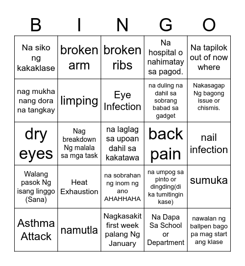 2025 EDITION AAHHAHAHA Bingo Card