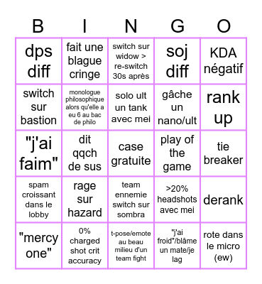 NHydrae stream bingo Card