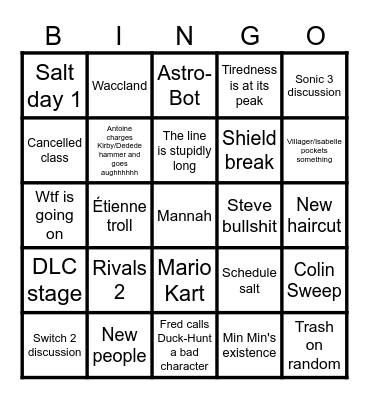 OGRE Bingo 22/1/25 Bingo Card