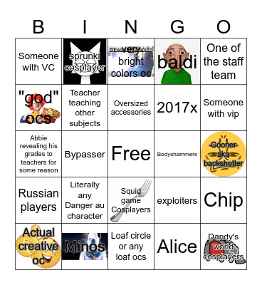 FPRP bingo Card