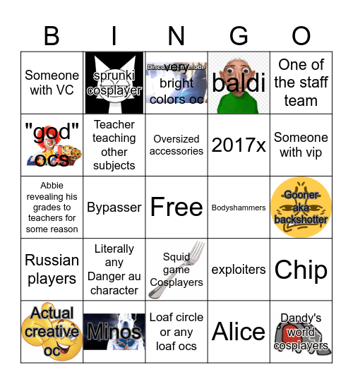 FPRP bingo Card