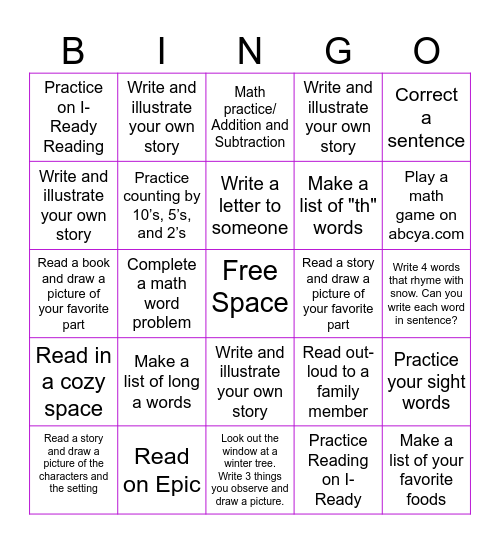 Remote Learning Bingo Game Bingo Card