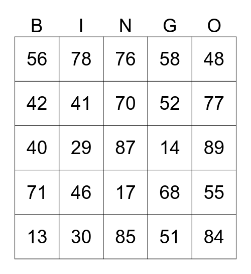 MFA bingo Mihai Bingo Card