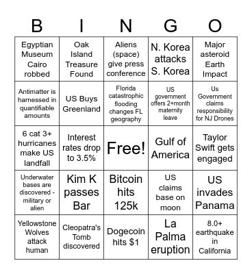 Unprecedented Times Bingo Card