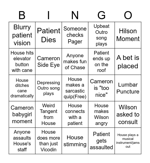 House Bingo Card