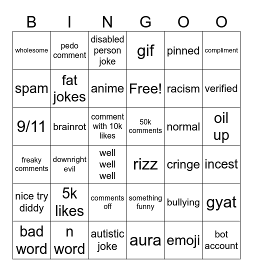 IG Reels Bingo Card