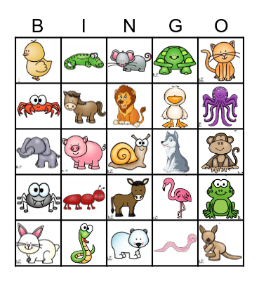 Animal Walks Bingo Card