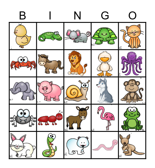 Animal Walks Bingo Card