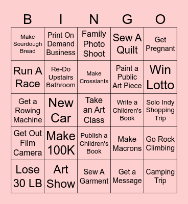 Laura's 2025 Bingo Card
