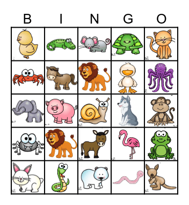 Animal Walks Bingo Card
