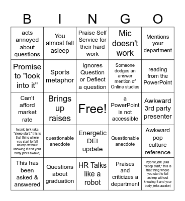 DT Bingo Card