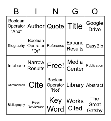 Research Bingo Card