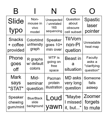 Seminar Bingo SP2025 Bingo Card