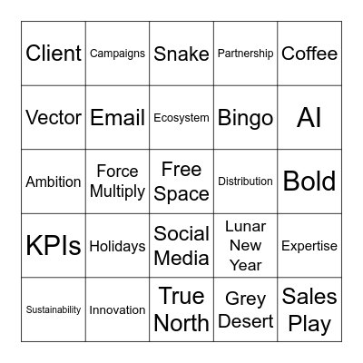 2025 Marketing Priorities Bingo Card