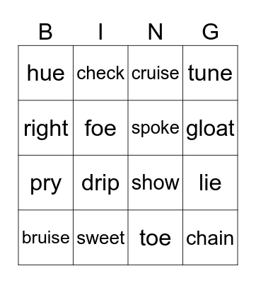 Phonics Book 3 Review Bingo Card