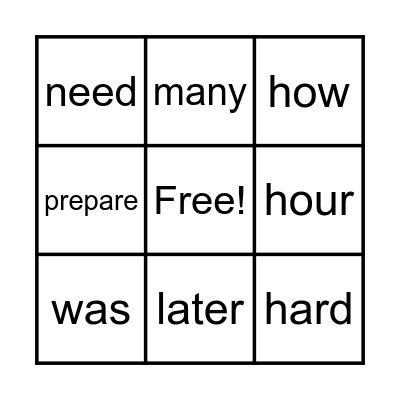 BINGO Card