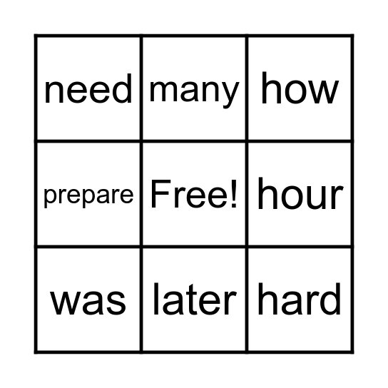 BINGO Card