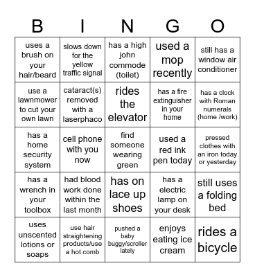 BLACK Inventions Ice Breaker Bingo Card