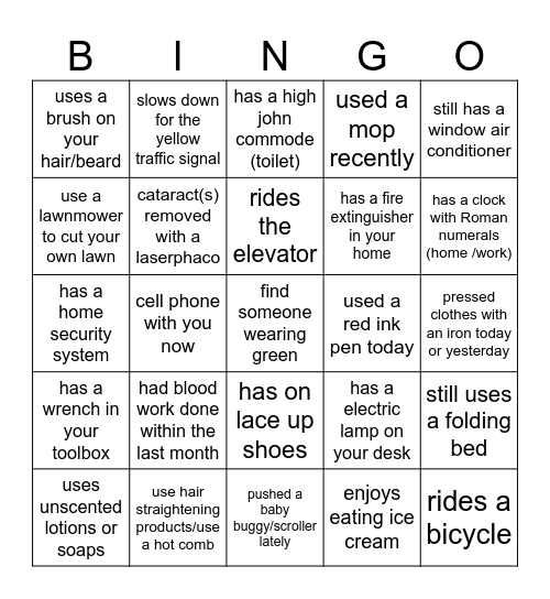 BLACK Inventions Ice Breaker Bingo Card