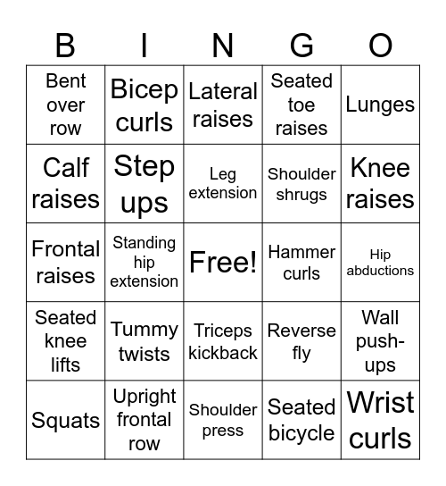 Snap Fitness BINGO Card