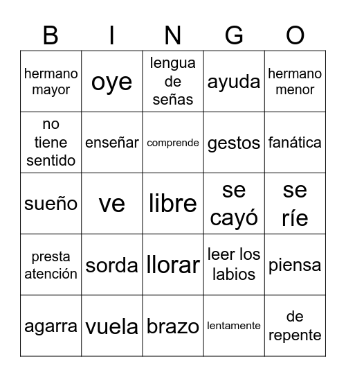 Pintando con las Manos Final Bingo Card