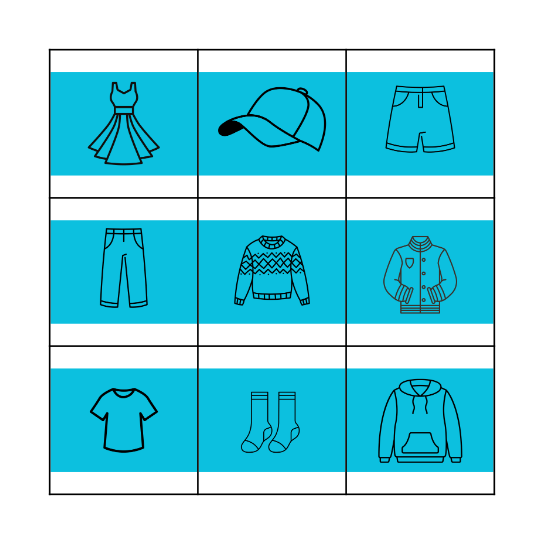 Clothing Bingo Card