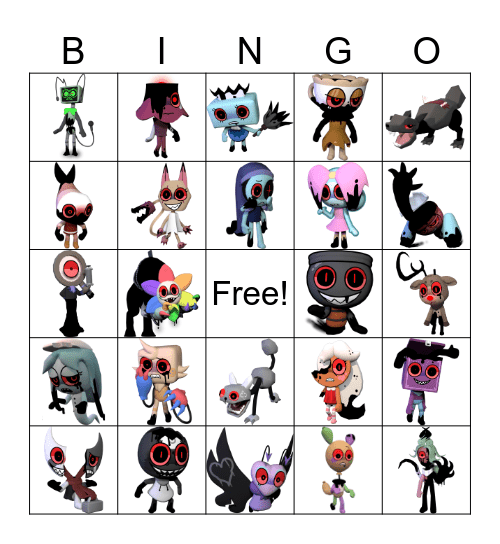 Dandy's World Twisted Encounters Bingo Card
