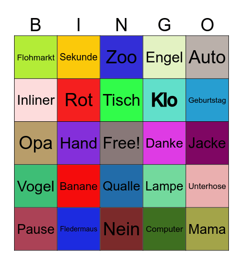 Bingo Bongo Bingo Card