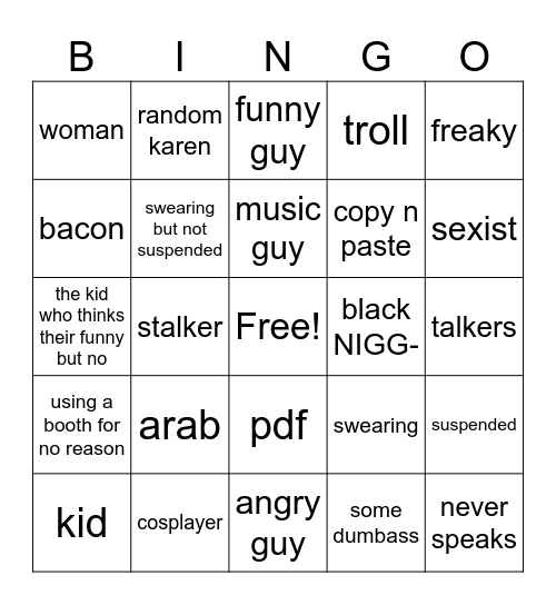Mic up bingo Card