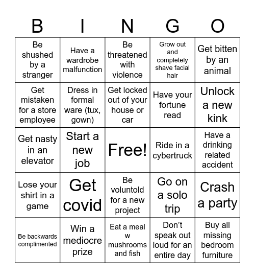 Dominic 2025 Bingo Card