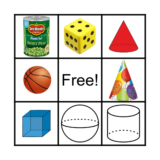 3D Figures Bingo Card