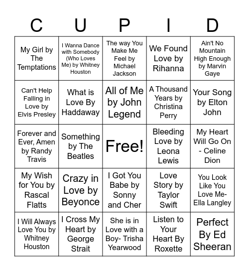 Valentine Bingo Card