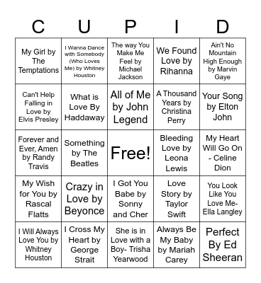 Valentine Bingo Card