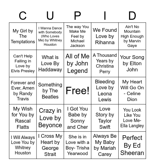 Valentine Bingo Card
