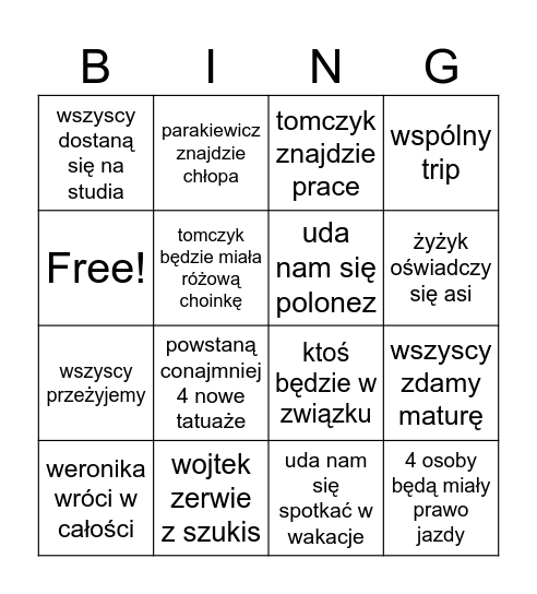 2025 Bingo Card