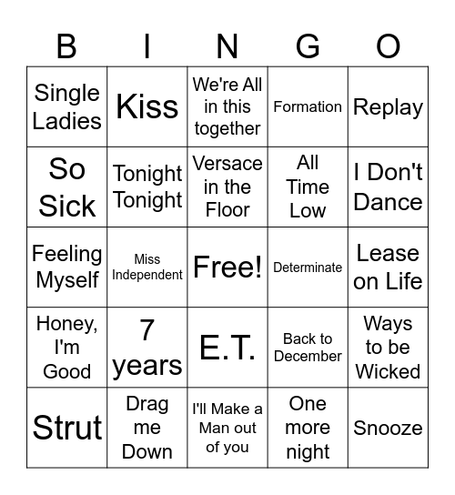 ZaKiyah Word Bingo Card