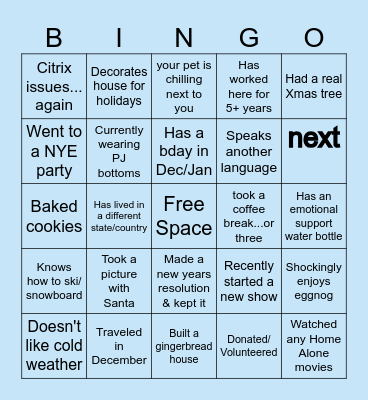 Winter Bingo Card