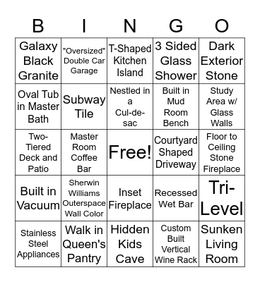 Builder Bingo  Bingo Card