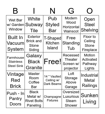 Builder Bingo  Bingo Card