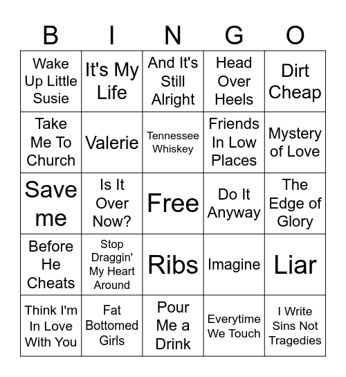 Music Bingo! Bingo Card