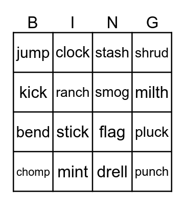 Unit 8 BINGO Card