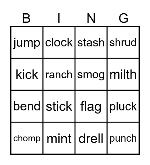 Unit 8 BINGO Card