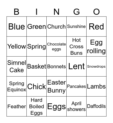 Easter Bingo Card