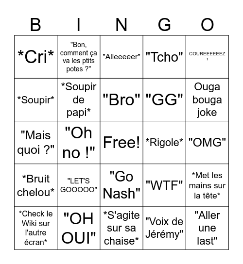 Lukakijoue Bingo Card