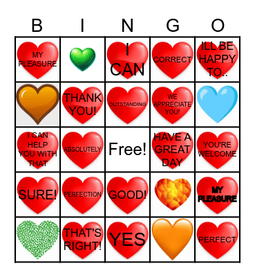 SHOW YOUR CUSTOMER SOME LOVE Bingo Card