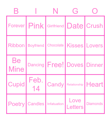 Valentine's Day Bingo Card