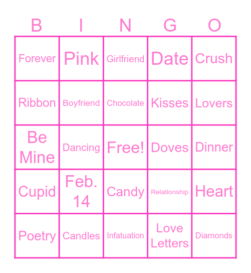 Valentine's Day Bingo Card