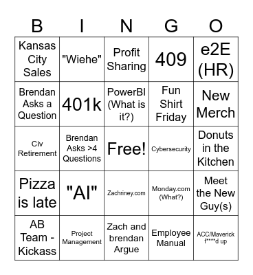 MAC Meeting BINGO Card